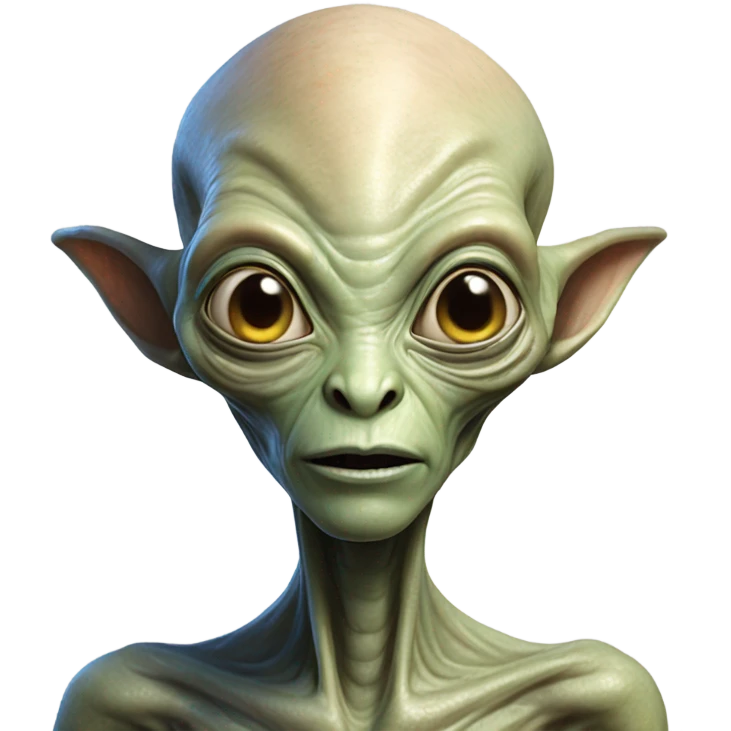 Photo realistic, alien visitor, emoji
