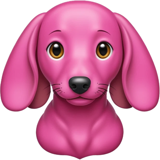 Perro salchicha completamente color rosa emoji