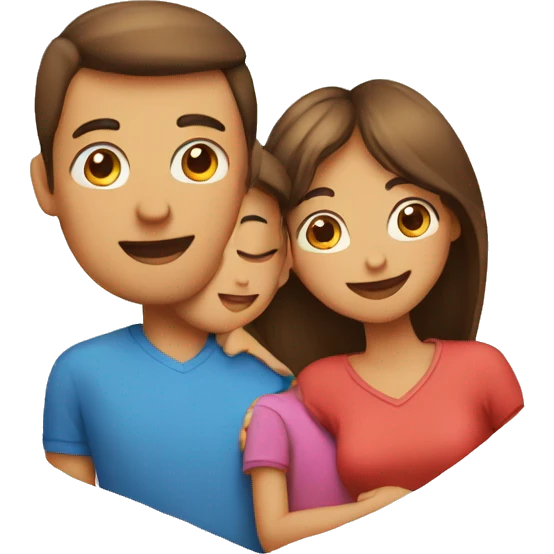 Heart and mom and dad and kids emoji