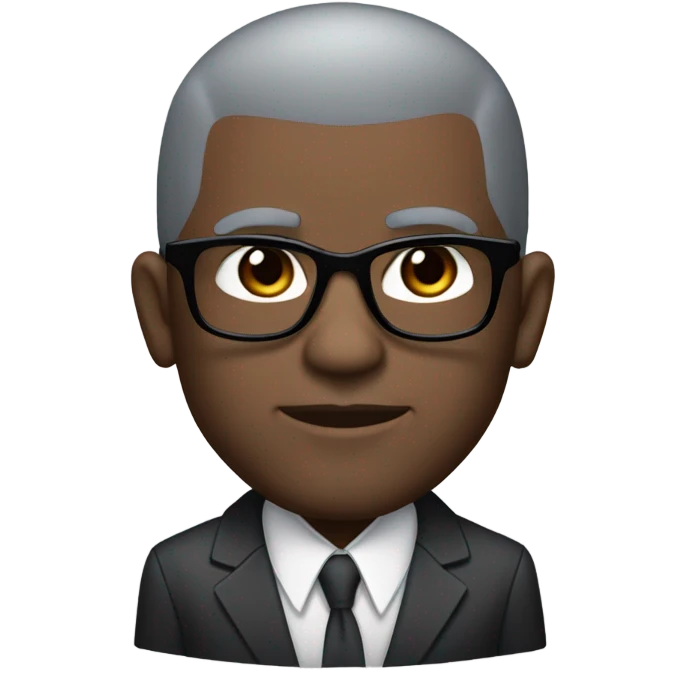 deon sanders with round face and suit and glasses and buzz cut and small eyes and over 50 small gray bearded receding hairline and small black eyesand wrinkled forehead emoji