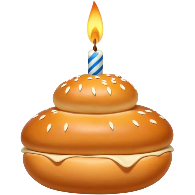 Russian pirozhki with birthday candle emoji