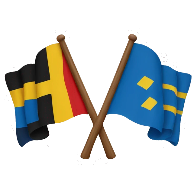 German and Swedish flags shaking hands emoji
