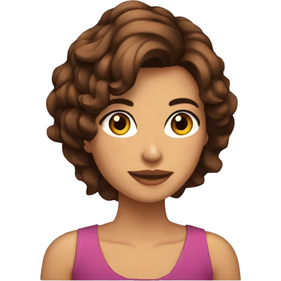 Chica morena con pelo castaño y corto emoji