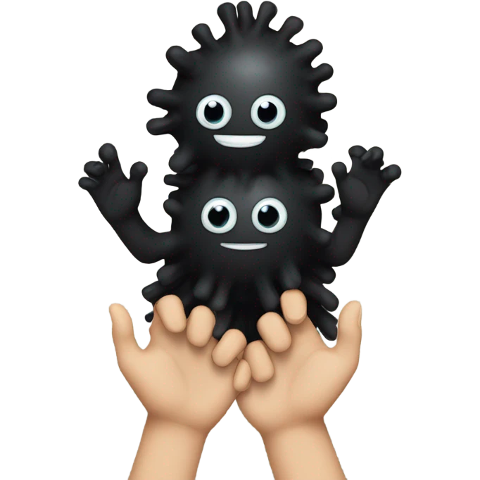 Soot sprites holding hands  emoji