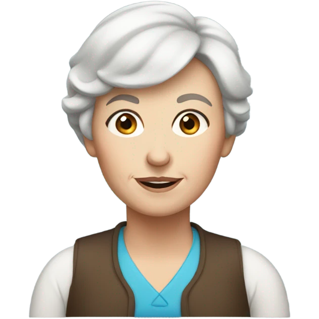 Older-white-woman-short-brown-hair-blue-eyes emoji