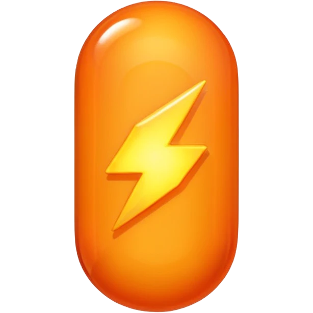 orange pill with a spark  emoji
