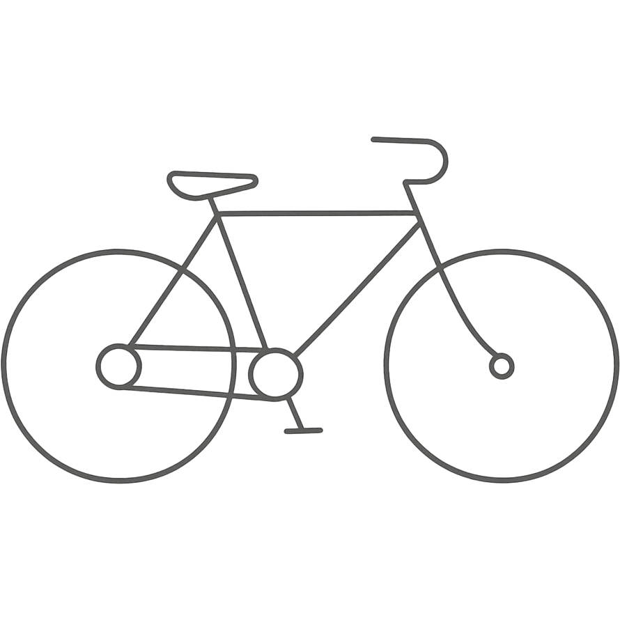 A simple bicycle with thin lines and minimal details, modern minimalist transportation illustration emoji