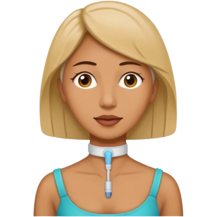 a woman wearing a tracheostoma emoji