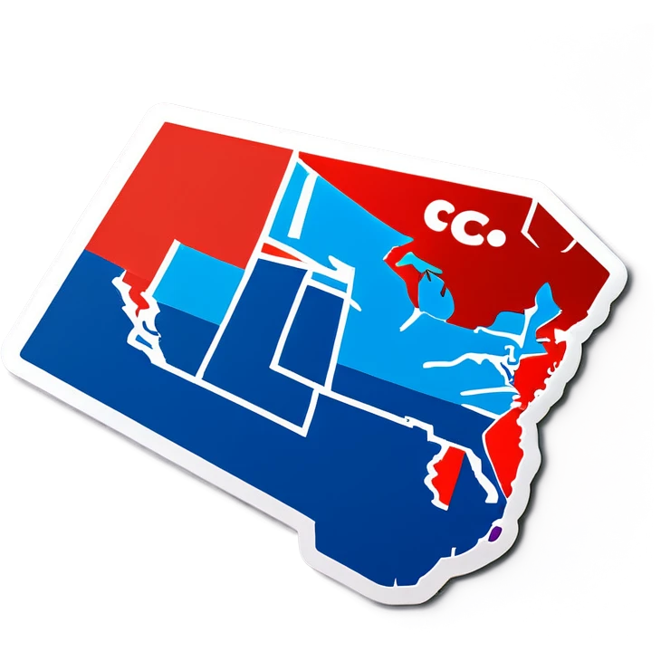 A map of the United States inside of the letter C emoji