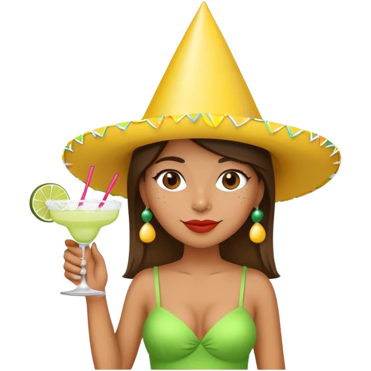 Girl enjoying margarita emoji