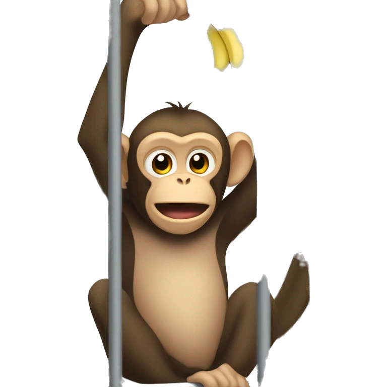 Monkey in a cage. Can't reach the banana. emoji