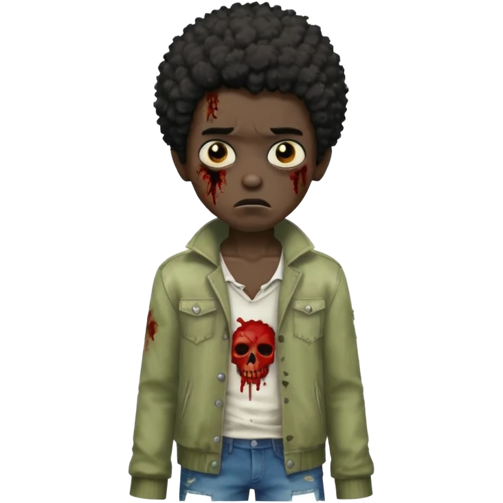 boy zombie black short afro hair  emoji