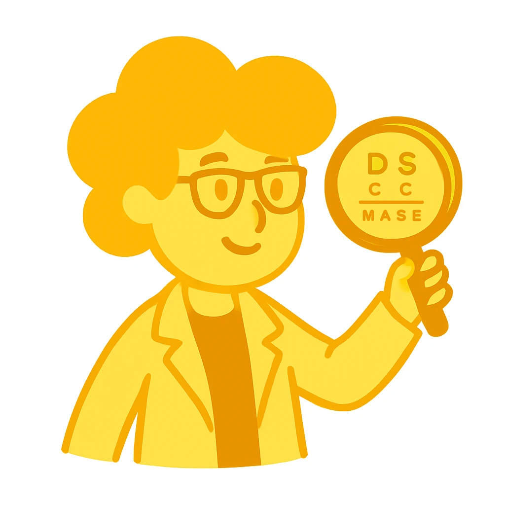 An eye doctor emoji in doodle style with a yellow color emoji
