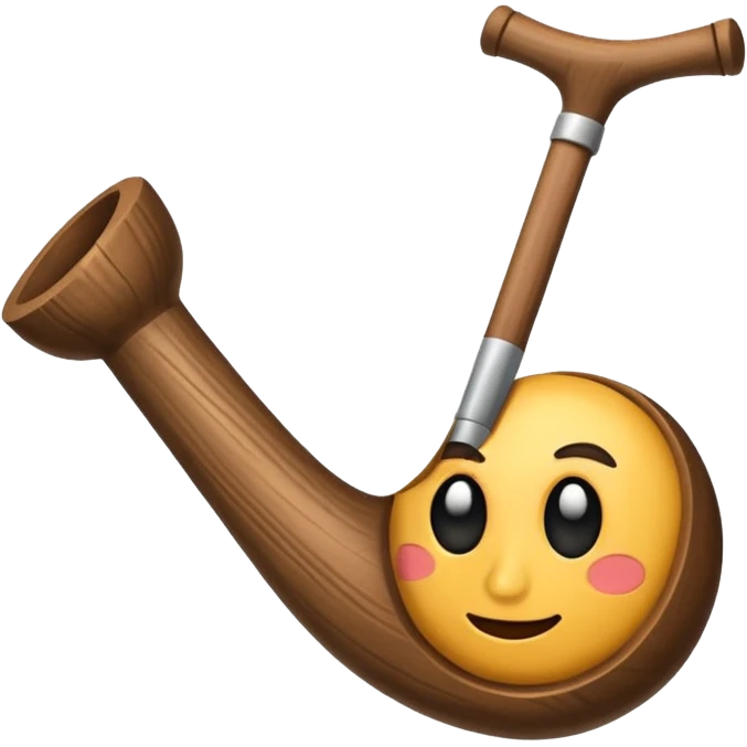 Una pipa con cara y con el pulgar hacia arriba emoji