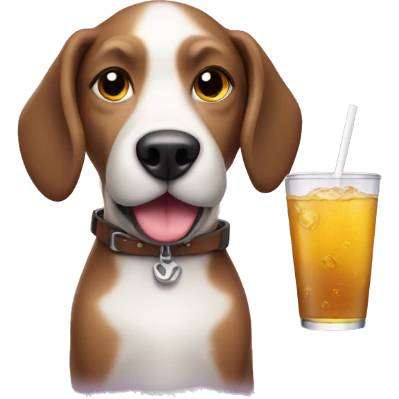 Dog with drink  emoji