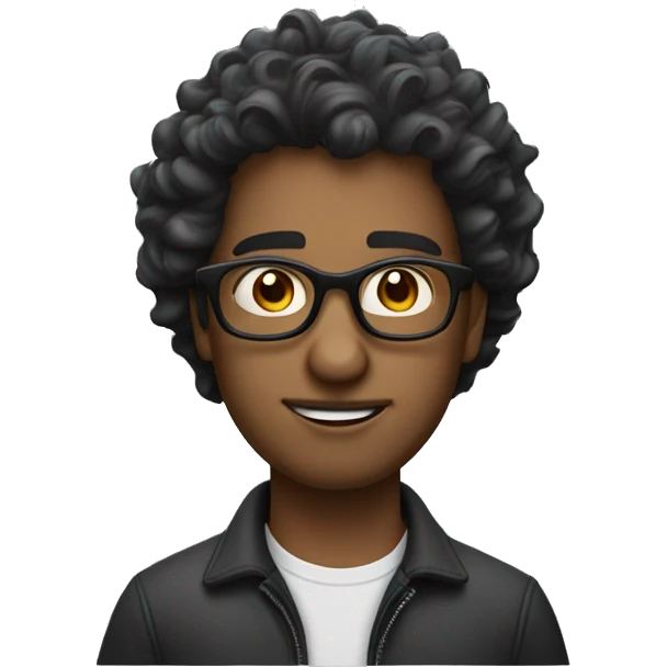 wavy hair indan guy with eye glasses emoji