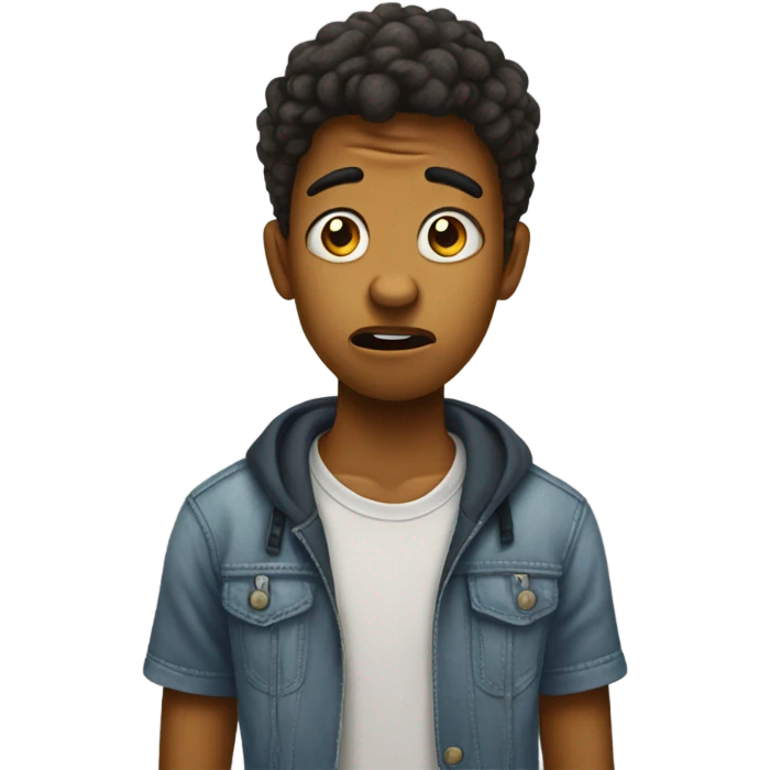 Ugly confused teen emoji