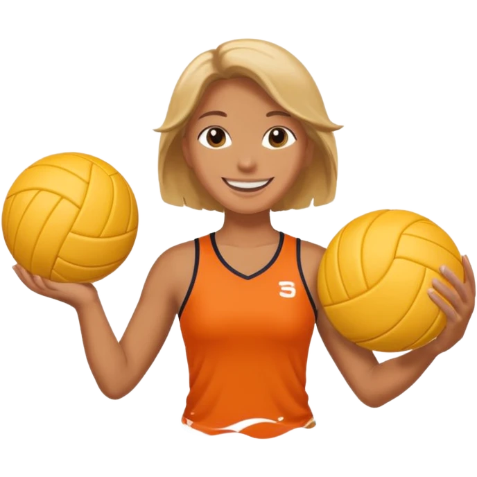 Smile with volleyball emoji