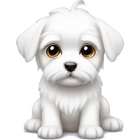 small baby dog white and maltese  emoji