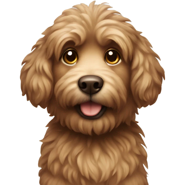Brown fluffy dog standing  emoji