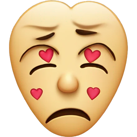 Sad face with broken hearts emoji