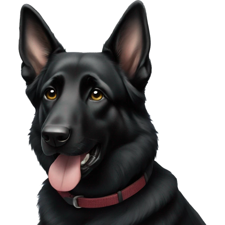 Black German shepherd in a polo emoji