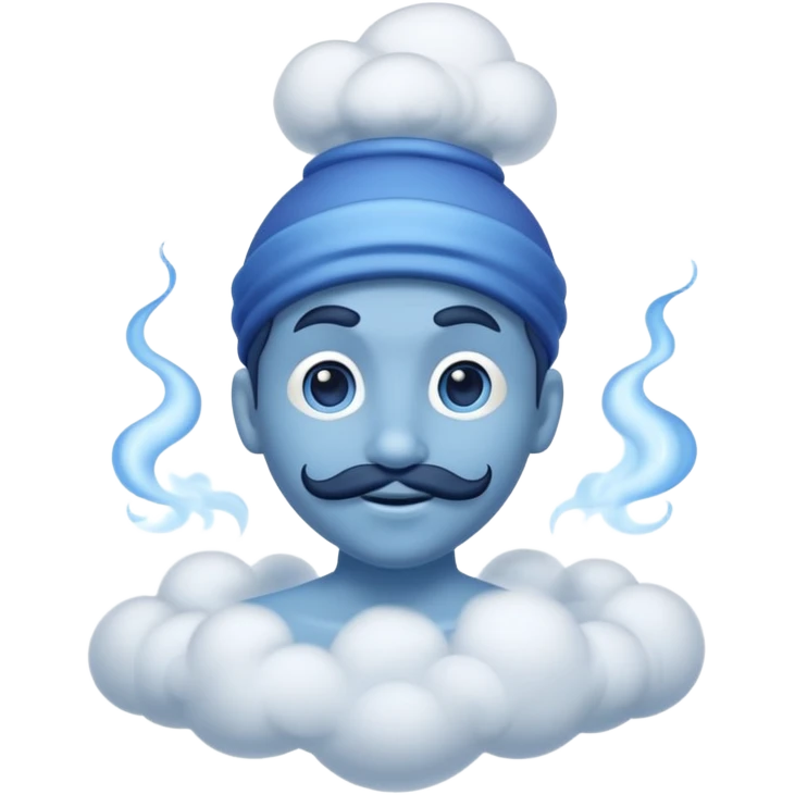 blue genie emerging smoke. emoji