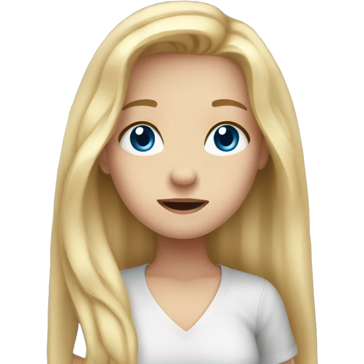 overwhelmed girl long blonde hair blue eyes  emoji
