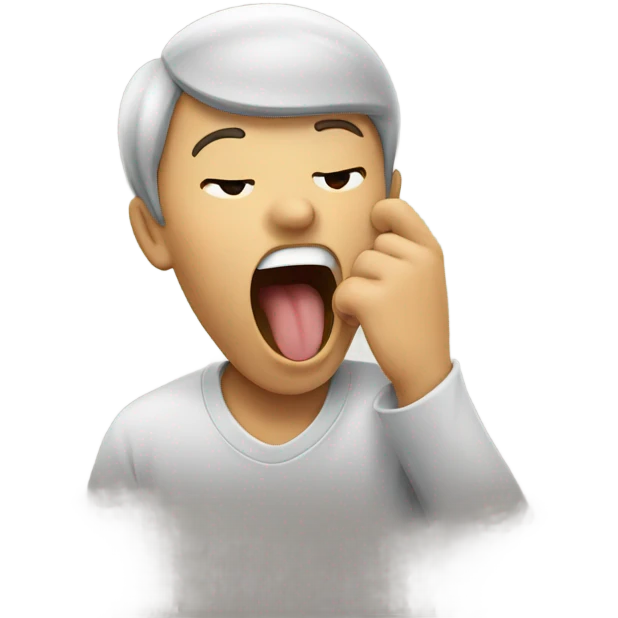 Yawning with hand over mouth  emoji