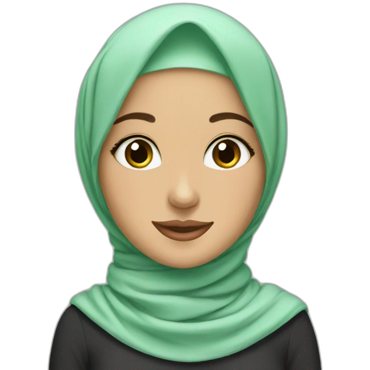 Hijabi girl with mint scarf emoji