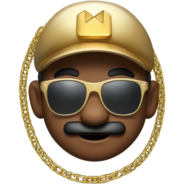 Mario with sunglasses and gold chain necklace emoji