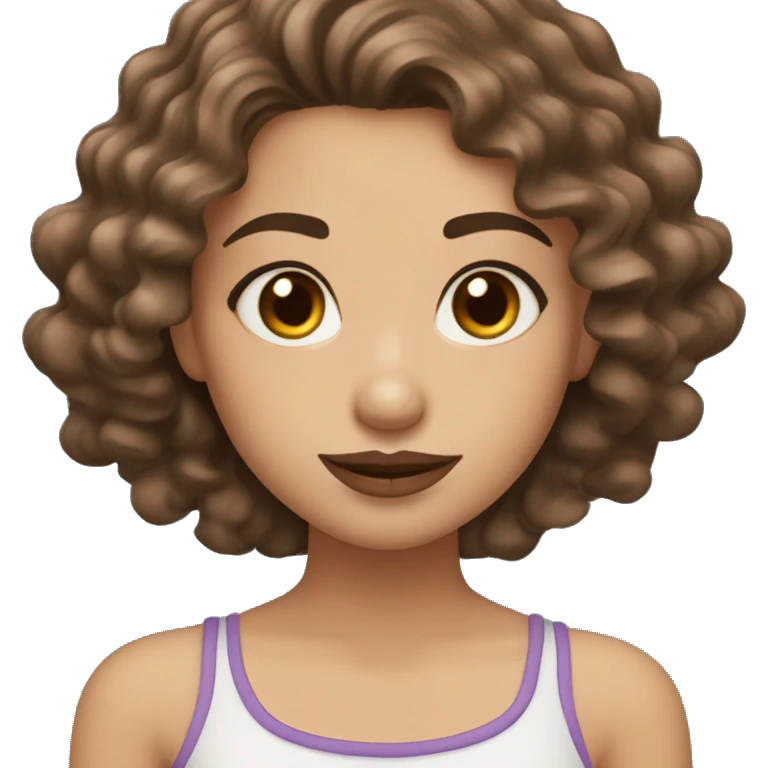 Wavy brown hair girl with dimples long lashes and medium lips ￼ emoji