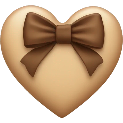 beige heart with a brown bow emoji