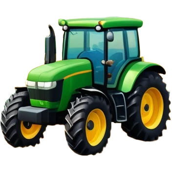 An icon showing tractors in a colorful rural landscape, inspired by Farming Simulator 22. The design features vibrant fields, barns, and crops under a bright sky, with tractors working the land. The peaceful and immersive farming environment is highlighted with a transparent background emoji