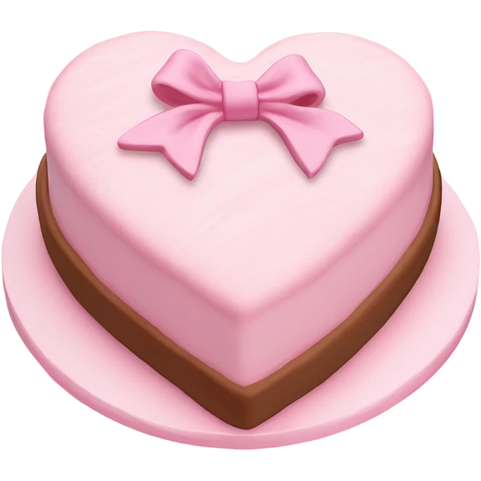 Pastel pink heart shaped cake with fancy icing and bows emoji