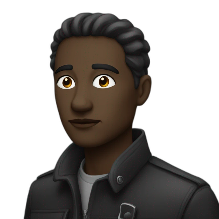 Noir levant un bras au ciel emoji
