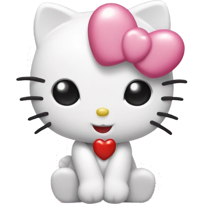hello kitty with heart emoji