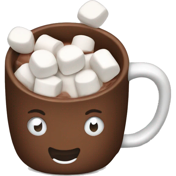 Cocoa mug with marshmallows emoji