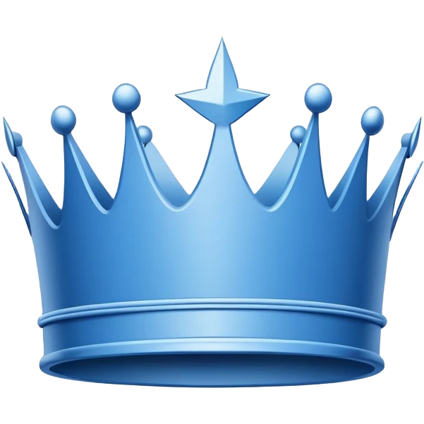 plain blue blueprint plan, side view, with a simple white line crown sketch emoji