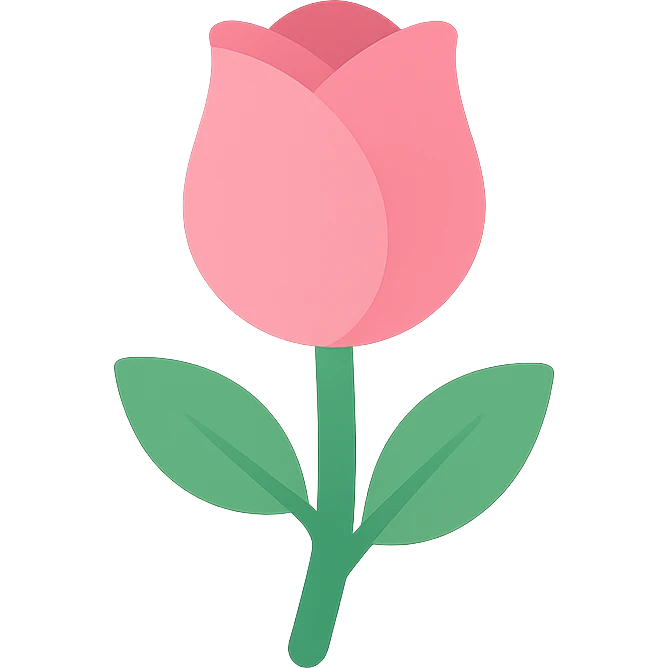 colored rose flower icon emoji