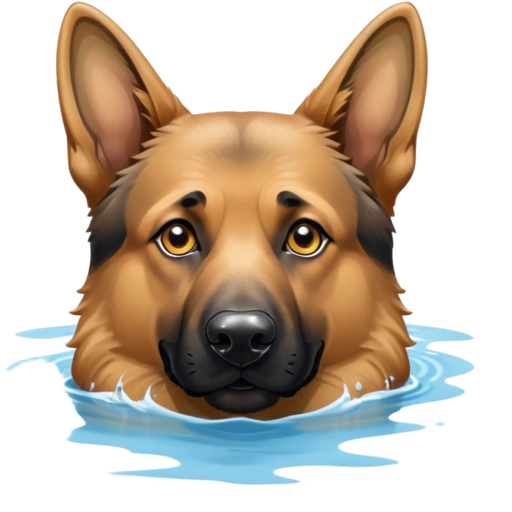 German shepherd swimming emoji