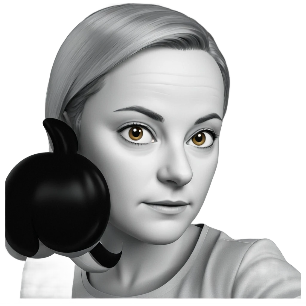 monochrome portrait of a girl emoji
