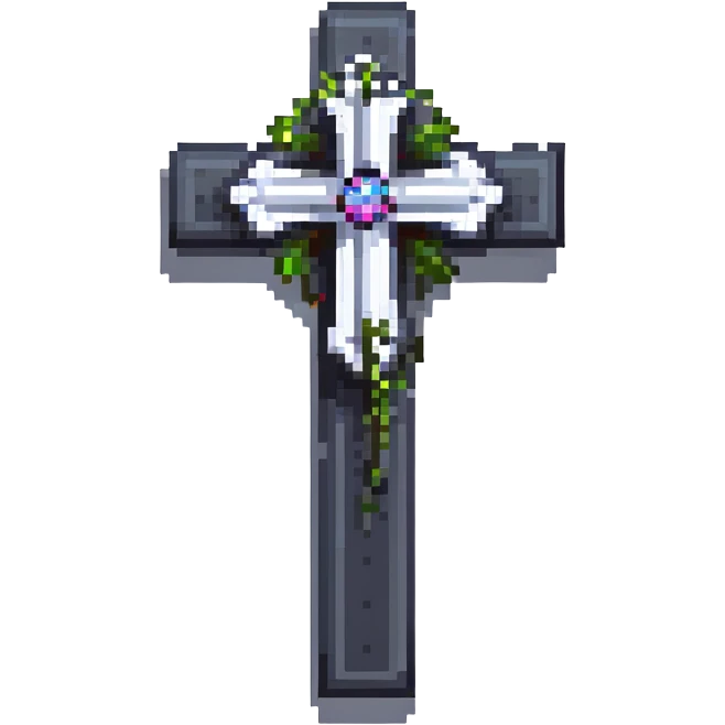 pixel art gothic cross icon, sized for 50x50 pixels emoji