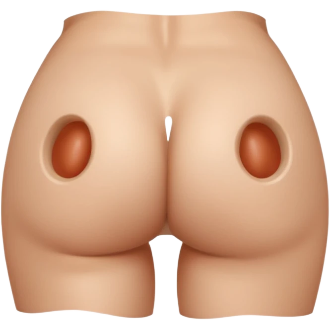 Nude woman showing her butt with a hole in the middle emoji