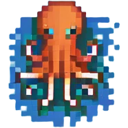Colorful squid swimming in the ocean emoji