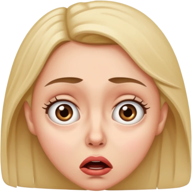 A realistic waist-up portrait of a frightened woman emoji