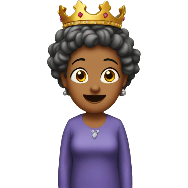 Crazy single aunt wearing a crown emoji