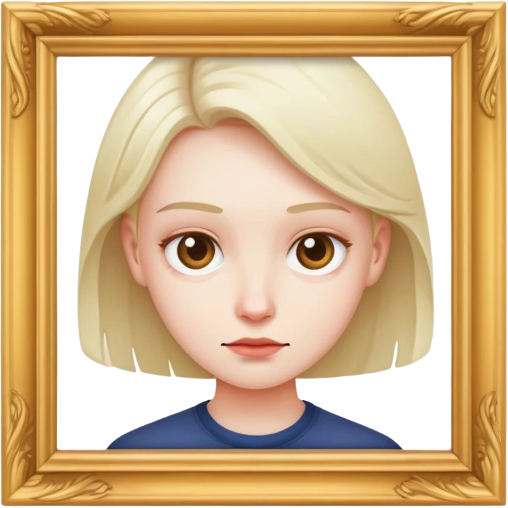 perfectionist person with focused expression adjusting a picture frame emoji
