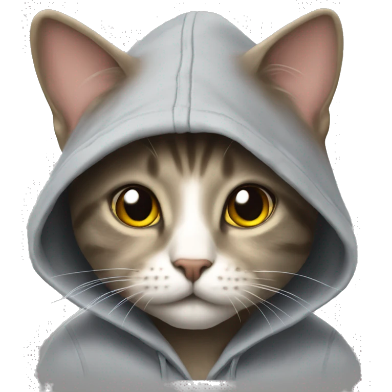 Cat wearing a hoodie ￼ emoji