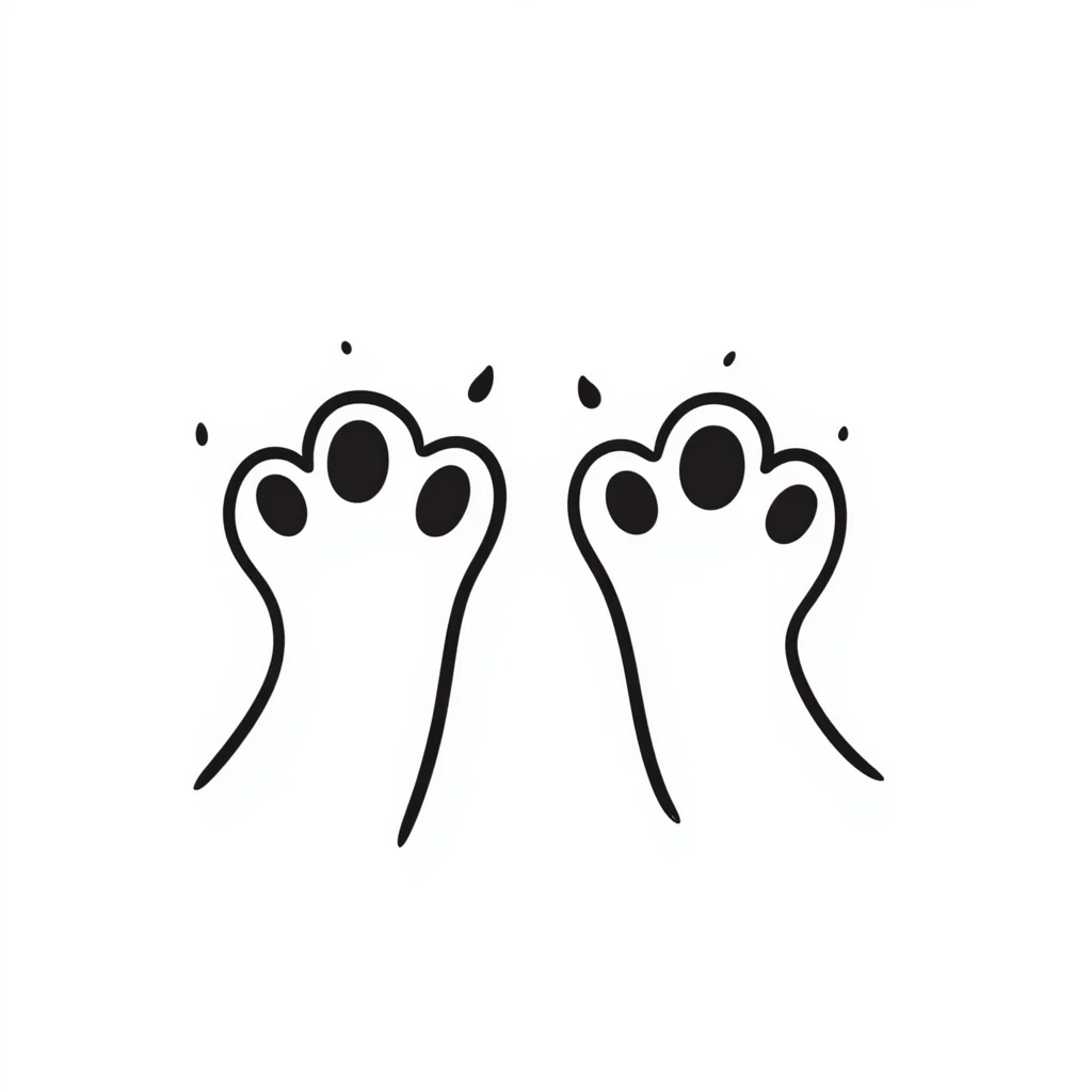 simple line art paws emoji